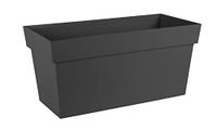 EDA - Muret Toscane 80 cm - Plantenbak op wielen - Volume 74 L - met waterreservoir en filterrooster + irrigatiegoot - 79 x 35 x 39 cm - antracietgrijs