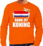 Bellatio Decorations Shoppartners Bv Koningsdag sweater / trui bank zit Koning oranje voor heren - Woningsdag - thuisblijvers / Kingsday thuis vieren M