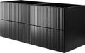 3xE living Meuble vasque suspendu 120 cm, noir, sans plan, poignées noires