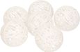 Bellatio decorations Boules de Noël blanc - 6x - dia 5 cm - rotin - paillettes - décoration de sapin de Noël