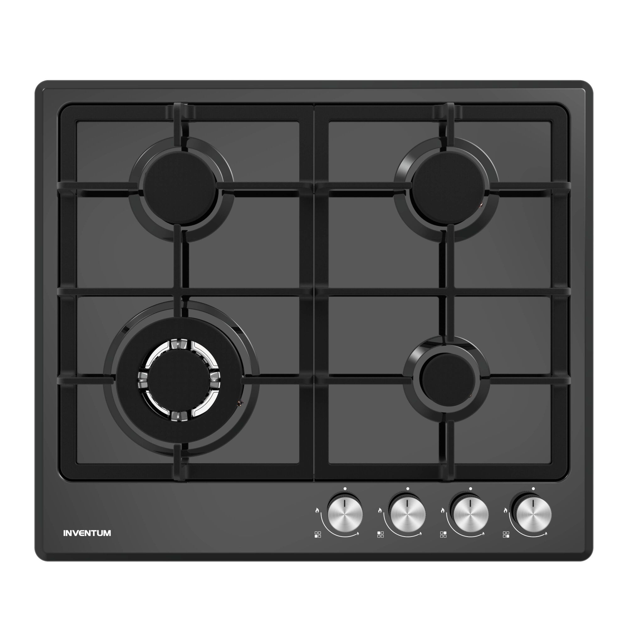 Inventum IKG6024WGZWA - 59 cm Built-in Gas Hob - 4 Zones - Black