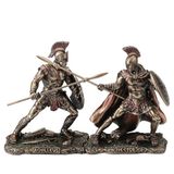 Veronese Design Hector Vechter Achilleus Griekse Helden uit de Trojaanse Oorlog Koudgegoten Hars Bronzen Afwerking 9,5 cm
