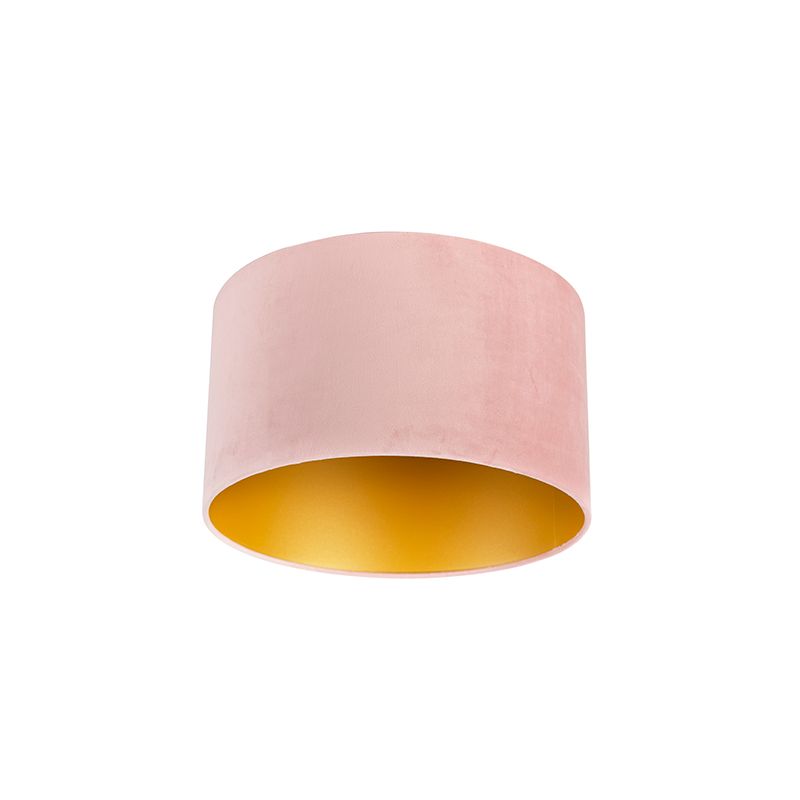 QAZQA Lampenkap velours 35/35/20 oud roze - goud