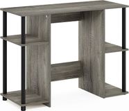 Furinno Jaya Compact computerbureau, hout, Frans eiken grijs/zwart, 39,5 x 97,5 x 72,6 cm