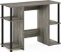 Furinno Jaya Compact computerbureau, hout, Frans eiken grijs/zwart, 39,5 x 97,5 x 72,6 cm