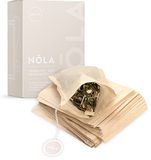 NOLA Wegwerp theezakjes voor losse thee (100 stuks), biologisch afbreekbaar en recyclebaar, met trekkoord, 9,5 x 8 cm, ook geschikt voor theepotten, bruin