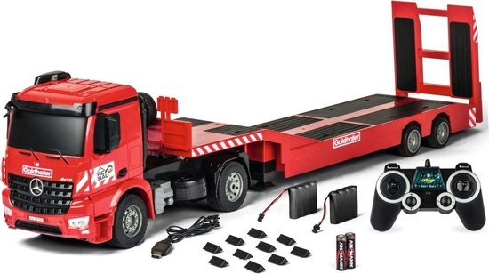 Carson RC vrachtwagen C907307 MB Arocs Goldhofer 2.4GHz | RC Truck met rij-oplegger RTR 1/20