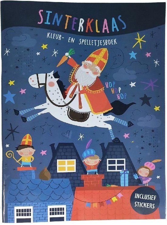 Basic Sinterklaas Kleur- Doe- en Spelletjes Boek - Inclusief Stickers