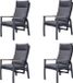 AVH-Collectie Kota dining tuinstoel verstelbaar antraciet aluminium set van 4
