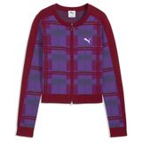 PUMA Gebreid vest 'T7' smoky blue / lavendel / donkerlila / donkerrood