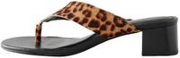 Next - Dames - Forever Comfort® leren teensandalen met blokhak - Dierenprint