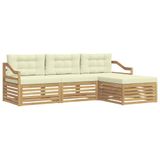 vidaXL Buiten bankenset 4 st Wit en crèmekleurig Polyester