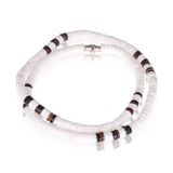Memphis kralen ketting Schelp Wit Bruin - 45cm