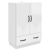 vidaXL Dressoir met lade Hoogglans Wit 66 x 34,5 x 92 cm Bewerkt hout