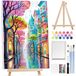Merkloos Kit de peinture par numéros - Petite ville avec un âne en bois