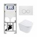 Geberit QeramiQ Dely Toiletset - 36.3x51.7cm - diepspoel - rimless - Geberit UP320 inbouwreservoir - met Burda frame - softclose toilet zitting - 35mm - mat witte bedieningsplaat - ronde knoppen - glans wit