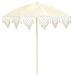 Merkloos Boho Strandparasol met Holle Franjes en UV-Bescherming