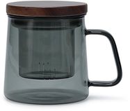 S|P Collection Luma Grey mok met glazen filter en deksel, 370 ml