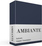 Ambiante Katoen - Topper Hoeslaken - 160x220 - Donker Blauw
