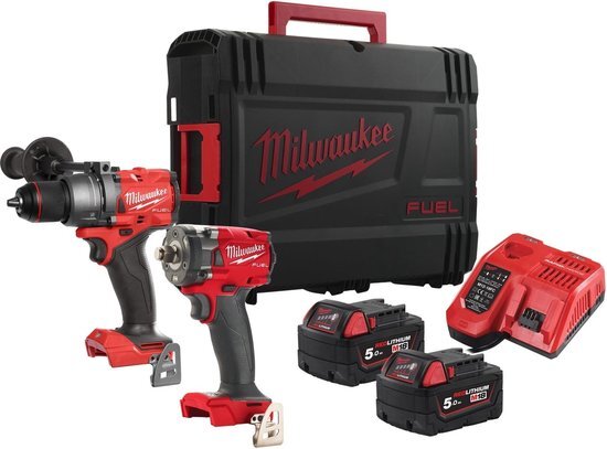 Milwaukee M18 FPP2B3-502X Powerpack M18 FPD3 + M18 FIW2F12 18V 5.0Ah in HD Box - 4933492521