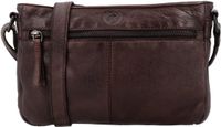 Hide & Stitches Paint Rock Crossbody Schoudertas - 100% Leer - Leren Dames Tas - Donkerbruin