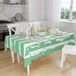 Bonamaison Tafelkleed, Anti-Mold, Sneldrogend, Waterdicht, 100% Polyester Tafellaken, Petroleum Groen, Wit, 140 x 160 Cm