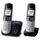 Panasonic KX-TG6862 DECT Phone | Number Identification | Black/Silver