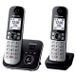 Panasonic KX-TG6862 DECT Téléphone | Identification du numéro | Noir/Argent