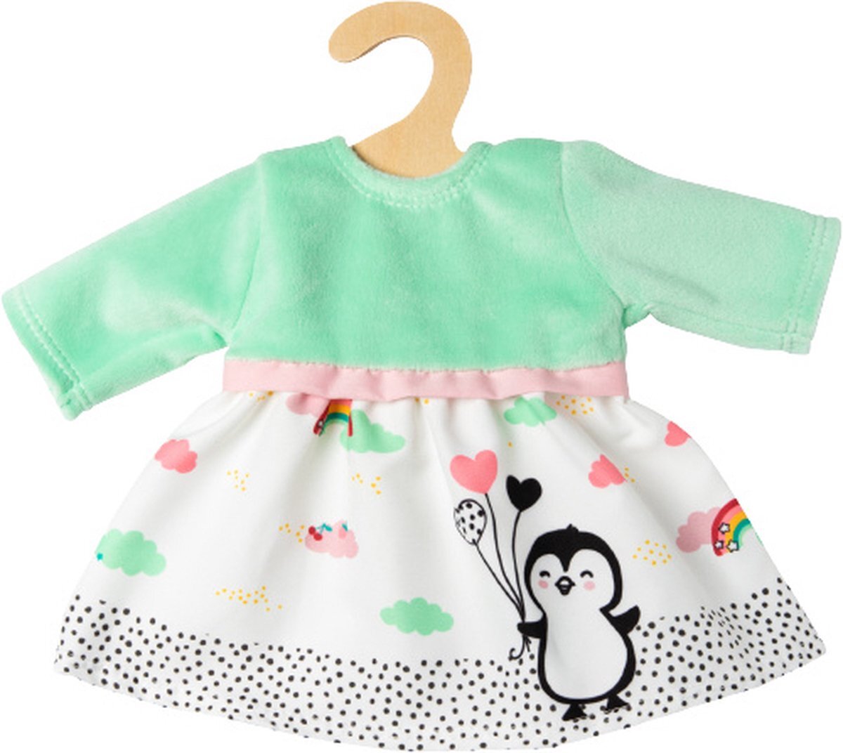 Heless Poppenjurk Penguin Dots 35-45 Cm Katoen Mintgroen/wit