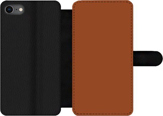 Merkloos Bookcase iPhone SE 2020 hoesje - Terracotta - Bruin - Palet - Kunstleer - Wallet case