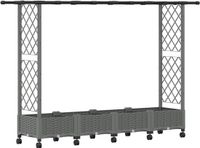 vidaXL Verhoogd Bed met Trellis en Dak Lichtgrijs 203 x 40 x 127 cm PP