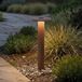 Lucande Haloa borne lumineuse LED, 50cm, IP54, brun, aluminium