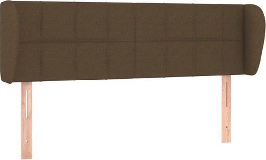 vidaXL Hoofdbord Stof Donkerbruin 147x23x78/88 cm