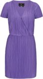 Faina Jurk 'Fashion Look' A-lijn Korte mouw V-hals Effen Violet Polyester/Elastaan