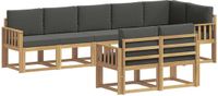 vidaXL - Bank loungeset - 8 zitplekken - Polyester - Wit en antracietkleurig