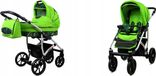 BabyLux® Largo | Ensemble poussette 2 en 1 | Feuille verte | Poussette combinée | Ensemble de poussettes | Poussette +