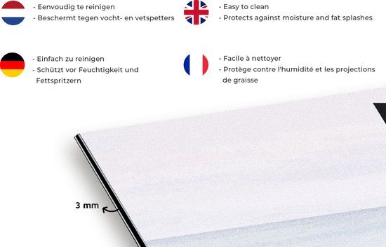 KitchenYeah Spatscherm keuken - Vrouw - Deur - Abstract - Retro - Keuken - Achterwand keuken - 120x60 cm - Aluminium