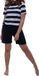 Ammann Dames pyjama Night & Home blauw gestreept korte mouw 100% katoen XL