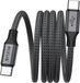 Rixus RXUC66C Magnetic Charging Cord USB-C To USB-C 100cm 60W Black