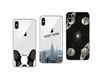 NOVAGO Compatibel met iPhone XS, iPhone X, iPhone 10, 3 stuks, zachte gel, duurzaam, onbreekbaar, schokbestendig, met print fantasiemotief (X3, meerkleurig #1)