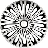 Autostyle Wieldoppen Volante 14 Inch Zwart/Zilver Set Van 4