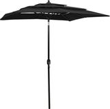 vidaXL Parasol 2x2 m zwart