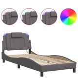 vidaXL Bedframe "Viana" met LED-verlichting, zonder matras, grijs, 80x200 cm
