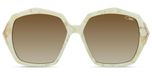 Cazal Lunettes De Soleil Unisexe Blanc Géométrique Marron 56mm