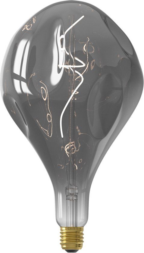 Calex Organic EVO XXL Titanium E27 LED Filament Lamp - 6W - Dimbaar - 1800K - Rookglas