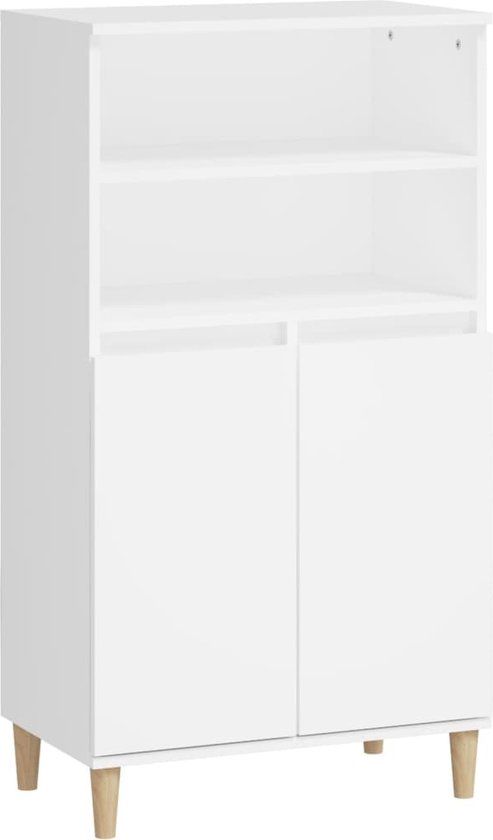 vidaXL Hoge kast 60x36x110 cm bewerkt hout wit