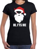 Bellatio Decorations Devil Santa Kerstshirt / Kerst t-shirt hi its me zwart voor dames - Kerstkleding / Christmas outfit XXL