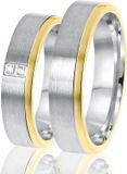 Lucardi Dames Vriendschapsring Salamanca zirkonia - Ring - Echt Zilver - Zilver en Goudkleurig