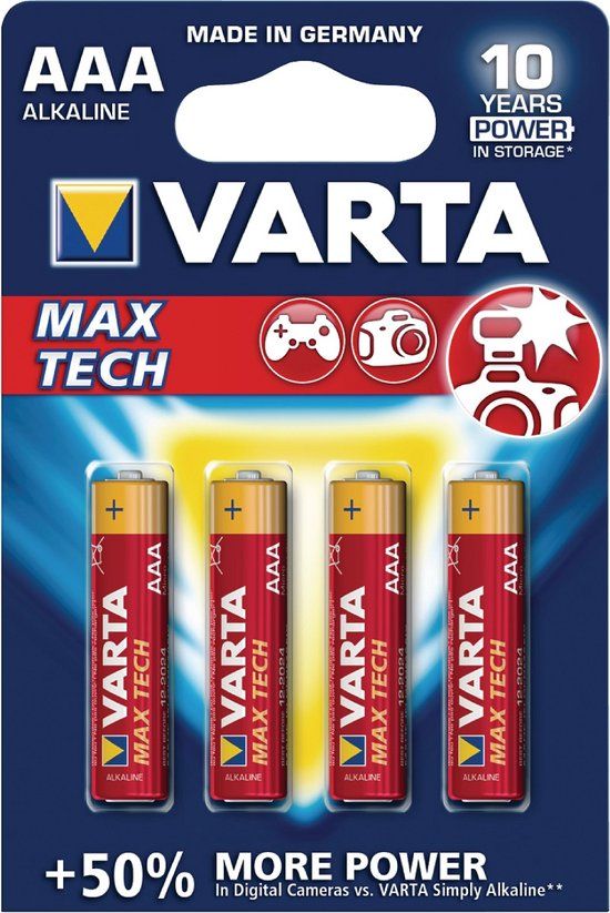 Varta Maxtech AAA Batterijen - 4 stuks