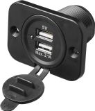 ProPlus USB-Inbouwdoos Tweevoudig Type A 3100mA - 12V/24V Laadcontactdoos met Bevestigingsmateriaal